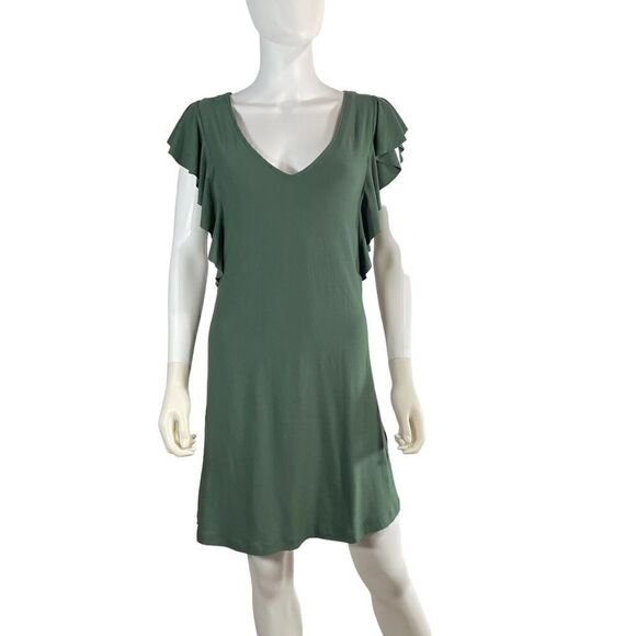Derek Heart Ruffle Sleeve Mini Dress Green - Picture 8 of 8